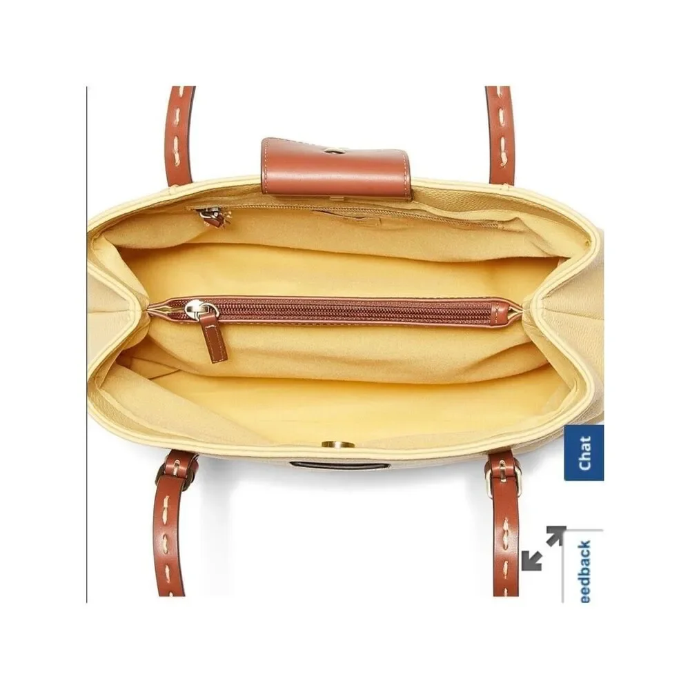 St. John’s Bay Pale Yellow Brown Westport Satchel Tote